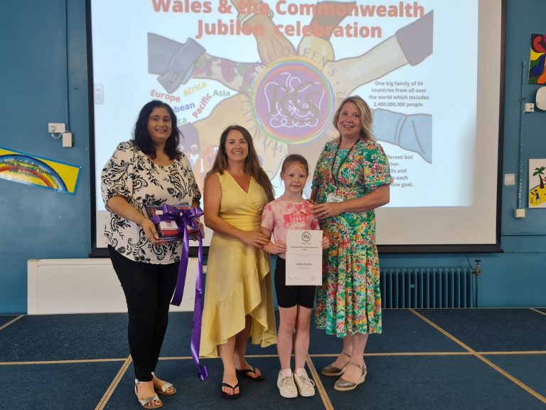 Lillie Evans of Crynallt Primary School is the winner of the 2022 Platinum Jubilee Poster Competition